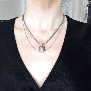 NWB Majorica Pearl Sterling Silver Necklace w/  silver Chain